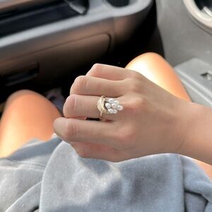 Vintage 1930s’ one of a kind 14K gold with pearls Grape ring